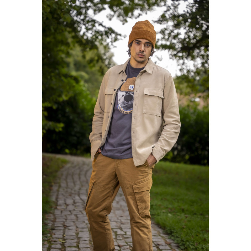 Teddy Smith - Cargo En Coton Camel Uni à Coupe Regular Fit Avec Des Lacets à La Taille - Camel Teddy Smith - Cargo En Coton Camel Uni à Coupe Regular Fit Avec Des Lacets à La Taille - Camel