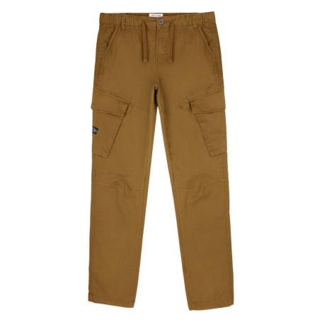 Cargo en coton camel uni à coupe regular fit...