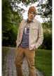 Thumbnail Cargo en coton camel uni à coupe regular fit avec des lacets à la taille