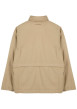 Thumbnail Blouson en coton beige uni à coupe ample avec un col montant - Image 2
