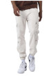 Thumbnail Pantalon Cargo écru uni à coupe slim avec 4 poches à rabat et logo brodé