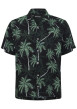 Thumbnail Chemise à manches courtes verte avec un imprimé tropical et un col cubain