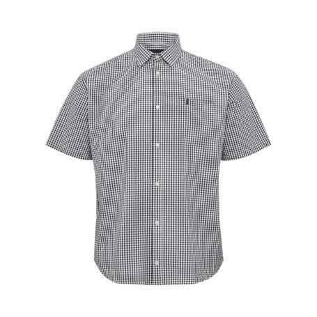 Chemise en coton bleue avec un imprimé vichy et...