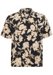 Thumbnail Chemise noire fleurie à coupe regular fit avec des manches courtes