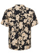 Thumbnail Chemise noire fleurie à coupe regular fit avec des manches courtes - Image 2