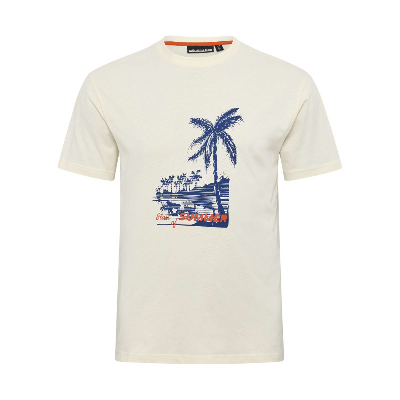 North 56°4 - T-shirt En Coton Blanc Imprimé à L'avant Avec Un Col Rond Et Une Coupe Droite - Blanc