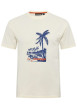 Thumbnail T-shirt en coton blanc imprimé à l'avant avec un col rond et une coupe droite