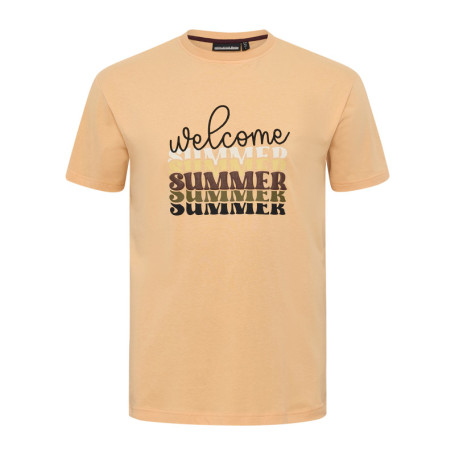 T-shirt en coton pêche avec des écritures...