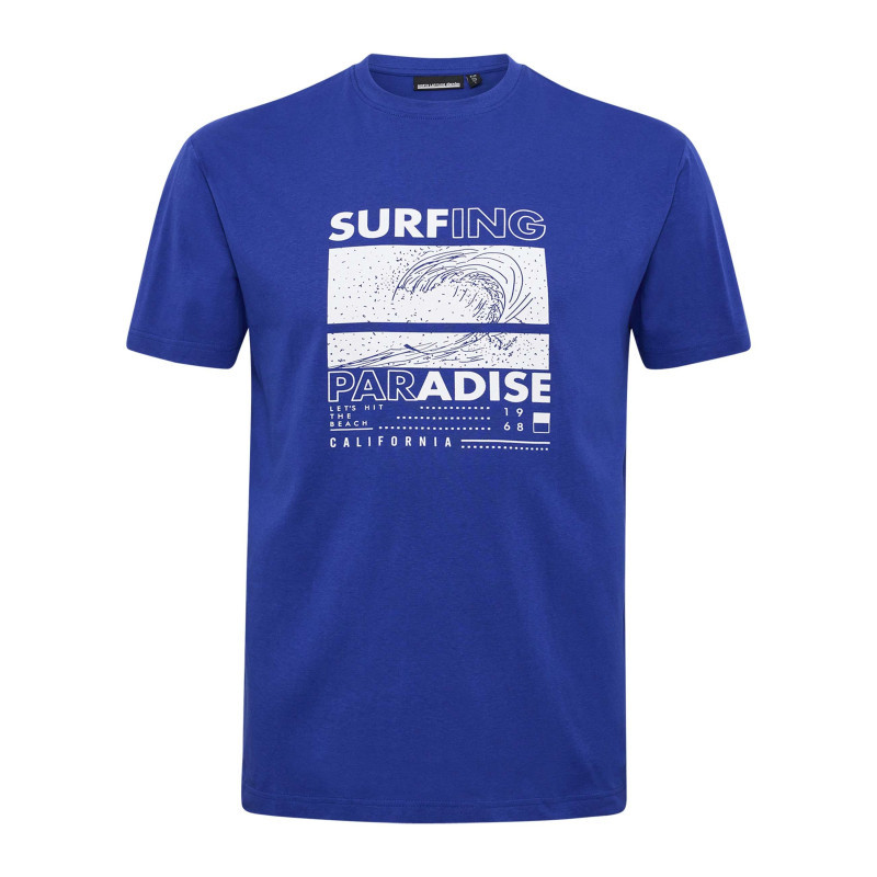 North 56°4 - T-shirt En Coton Bleu Avec Un Imprimé à L'avant Et Une Coupe Droite - Bleu
