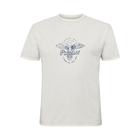 T-shirt en coton blanc imprimé à la poitrine à...