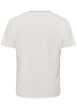 Thumbnail T-shirt en coton blanc imprimé à la poitrine à coupe droite et à col rond - Image 2