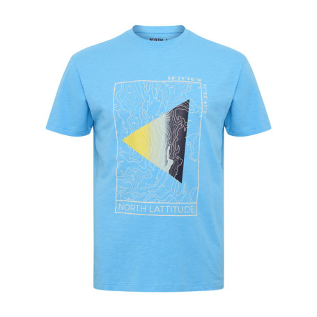 T-shirt en coton bleu avec un gros imprimé à...