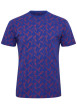 Thumbnail T-shirt en coton bleu imprimé all-over avec une coupe droite et un col rond