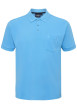 Thumbnail Polo en coton turquoise uni avec une poche à la poitrine et une coupe droite