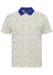 Thumbnail Polo à manches courtes en coton écru à petits motifs avec une coupe droite