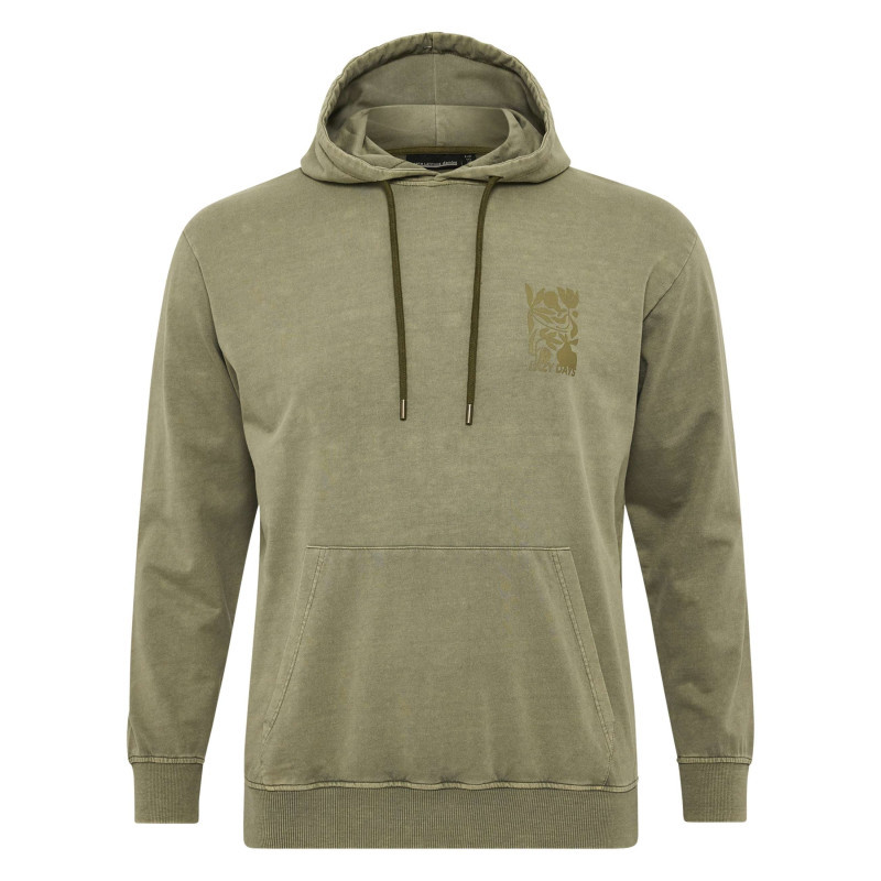 North 56°4 - Sweat à Capuche En Coton Mélangé Kaki Délavé Avec Une Coupe Droite - Kaki North 56°4 - Sweat à Capuche En Coton Mélangé Kaki Délavé Avec Une Coupe Droite - Kaki