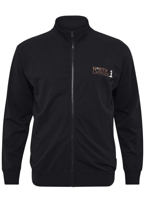 Gilet en coton noir uni avec une coupe slim et un col montant