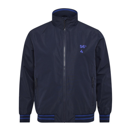 Blouson bleu marine uni avec un col montant et...