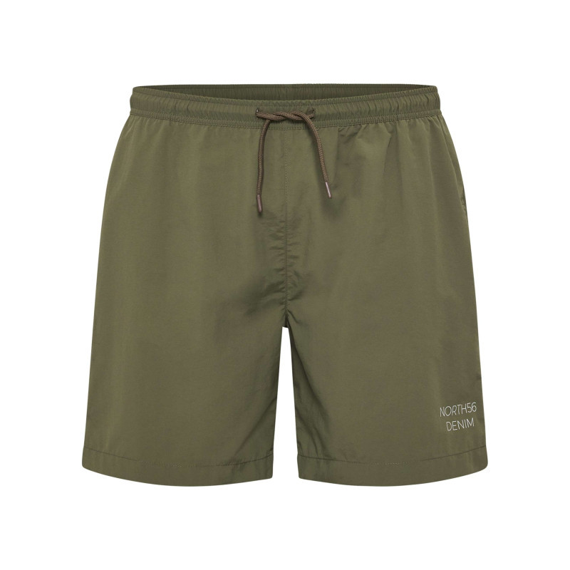North 56°4 - Short De Bain Kaki Uni à Coupe Regular Fit Avec Une Taille élastiquée - Kaki North 56°4 - Short De Bain Kaki Uni à Coupe Regular Fit Avec Une Taille élastiquée - Kaki