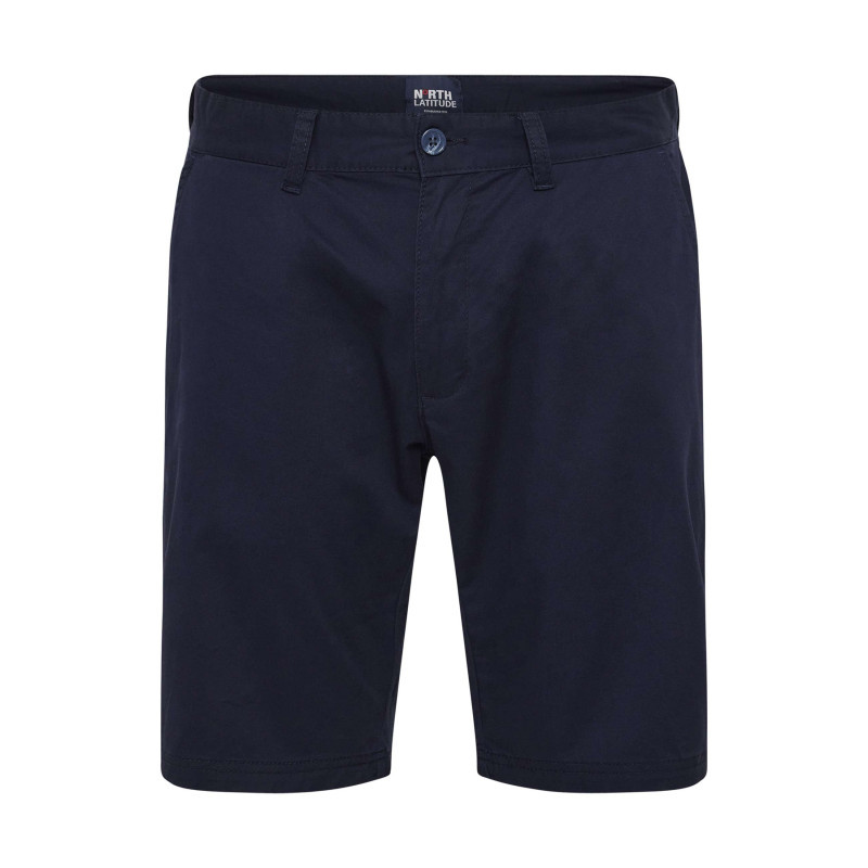 North 56°4 - Short Chino En Coton Bleu Marine Uni Avec Une Coupe Slim Et Des Passants - Marine North 56°4 - Short Chino En Coton Bleu Marine Uni Avec Une Coupe Slim Et Des Passants - Marine
