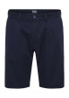 Thumbnail Short chino en coton bleu marine uni avec une coupe slim et des passants