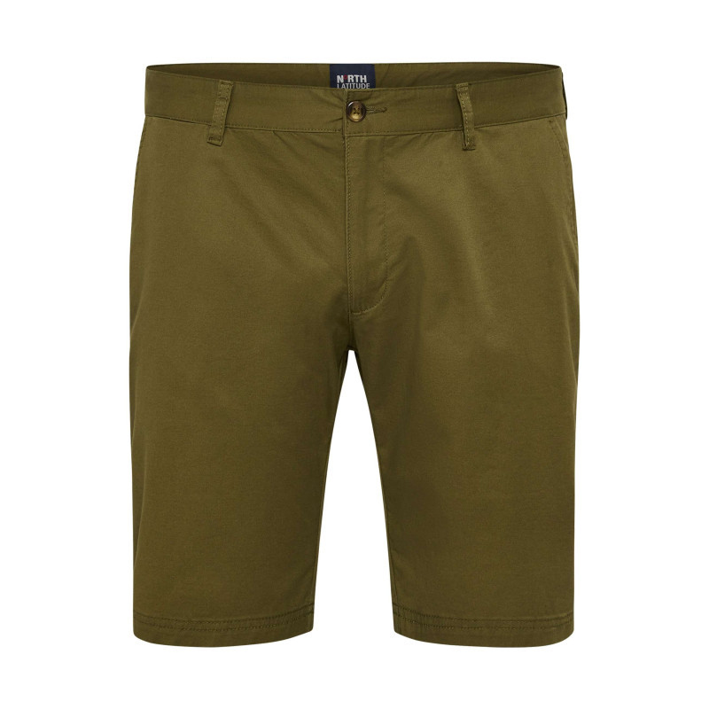 North 56°4 - Short Chino En Coton Kaki Uni Avec Une Coupe Slim Et Des Passants à La Taille - Kaki North 56°4 - Short Chino En Coton Kaki Uni Avec Une Coupe Slim Et Des Passants à La Taille - Kaki