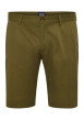 Thumbnail Short chino en coton kaki uni avec une coupe slim et des passants à la taille