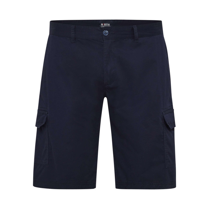 North 56°4 - Short Cargo En Coton Marine Uni Avec Une Coupe Regular Fit Et Des Poches à Rabat - Marine North 56°4 - Short Cargo En Coton Marine Uni Avec Une Coupe Regular Fit Et Des Poches à Rabat - Marine