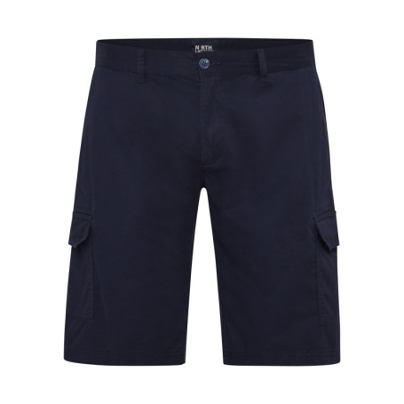 Short cargo en coton marine uni avec une coupe...