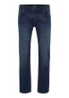 Thumbnail Jean en coton mélangé bleu indigo délavé aux cuisses à coupe slim