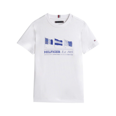 T-shirt en coton régénératif blanc à imprimé...