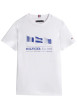 Thumbnail T-shirt en coton régénératif blanc à imprimé drapeau, coupe droite et col rond