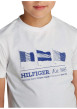 Thumbnail T-shirt en coton régénératif blanc à imprimé drapeau, coupe droite et col rond - Image 3