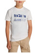 Thumbnail T-shirt en coton régénératif blanc à imprimé drapeau, coupe droite et col rond - Image 4