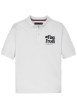 Thumbnail Polo en coton régénératif blanc imprimé au dos, coupe droite et col polo