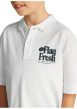 Thumbnail Polo en coton régénératif blanc imprimé au dos, coupe droite et col polo - Image 3