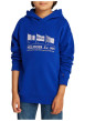 Thumbnail Sweat en coton régénératif bleu à imprimé, coupe droite et col à capuche - Image 4