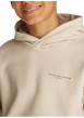 Thumbnail Sweat en coton régénératif mélangé beige uni droit à capuche et poche kangourou - Image 3