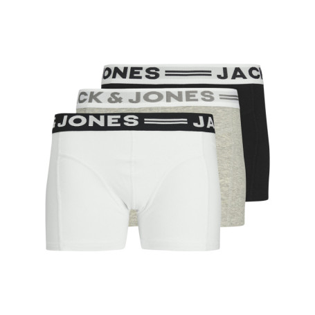 Lot de 3 boxers classiques en coton noir, gris...