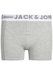 Thumbnail Lot de 3 boxers classiques en coton noir, gris et blanc uni avec gros logo - Image 3