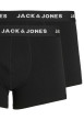 Thumbnail Lot de 2 boxers classiques en coton noir uni avec logo blanc - Image 3