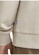 Thumbnail Sweat en coton beige à coupe ample avec imprimé bleu et blanc et col à capuche - Image 7