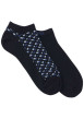 Thumbnail Lot de 2 paires de socquettes en coton mélangé bleues unies et à motifs