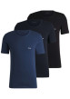 Thumbnail Lot de 3 t-shirts en coton tricolore unis avec une coupe près du corps