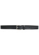 Thumbnail Ceinture en cuir de vache noire unie avec des surpiqûres apparentes - Image 2