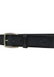 Thumbnail Ceinture en cuir de vache noire unie avec des surpiqûres apparentes - Image 3