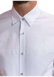 Thumbnail Chemise en coton blanche unie avec une coupe slim fit et des manches à pression - Image 3