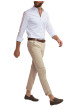 Thumbnail Chemise en coton blanche unie avec une coupe slim fit et des manches à pression - Image 4