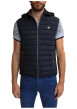 Thumbnail Doudoune sans manches à capuche en coton mélangé bleue marine à coupe slim fit