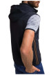 Thumbnail Doudoune sans manches à capuche en coton mélangé bleue marine à coupe slim fit - Image 2